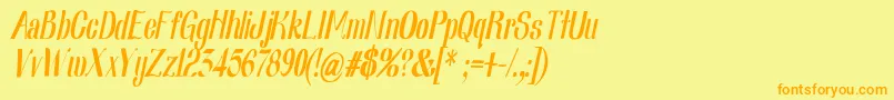 Fonte Nearlydigitalic – fontes laranjas em um fundo amarelo