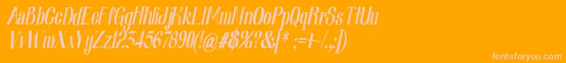 Nearlydigitalic-Schriftart – Rosa Schriften auf orangefarbenem Hintergrund