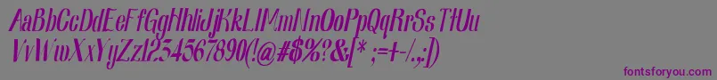 Czcionka Nearlydigitalic – fioletowe czcionki na szarym tle