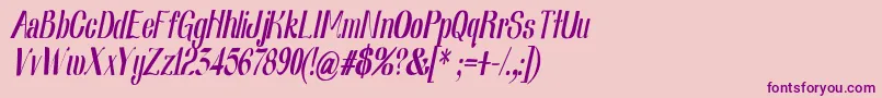 Fonte Nearlydigitalic – fontes roxas em um fundo rosa