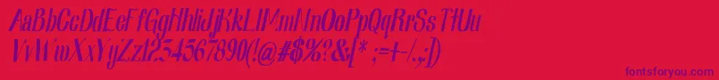 Nearlydigitalic Font – Purple Fonts on Red Background