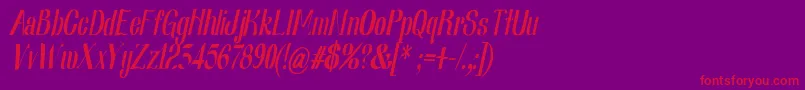 Nearlydigitalic-Schriftart – Rote Schriften auf violettem Hintergrund