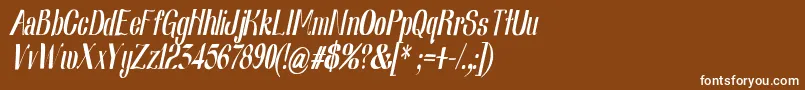 フォントNearlydigitalic – 茶色の背景に白い文字