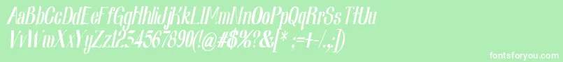 Fonte Nearlydigitalic – fontes brancas em um fundo verde