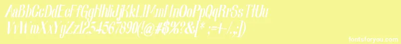 Fonte Nearlydigitalic – fontes brancas em um fundo amarelo