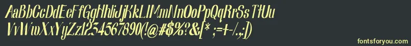 フォントNearlydigitalic – 黒い背景に黄色の文字
