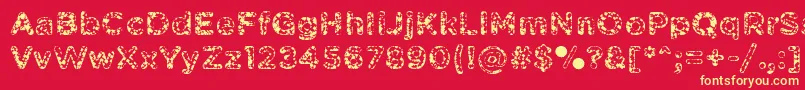 フォントPabellonaASimplex – 黄色の文字、赤い背景