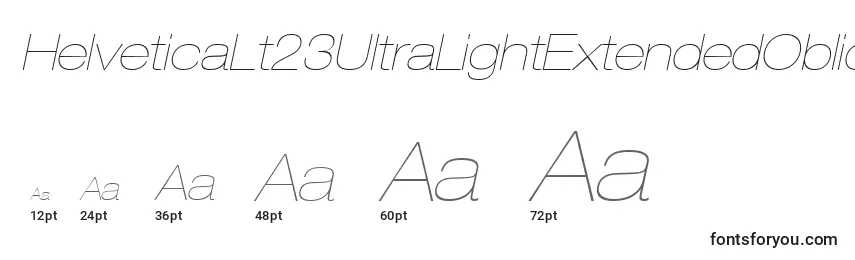 Tamaños de fuente HelveticaLt23UltraLightExtendedOblique
