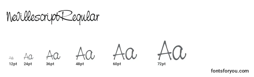 NevillescriptRegular Font Sizes