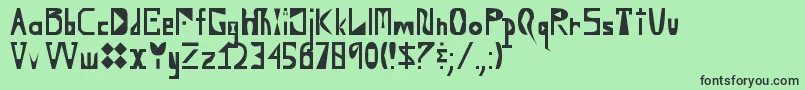 フォントYouDontWantToKnow – 緑の背景に黒い文字