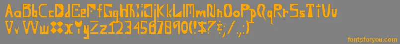 フォントYouDontWantToKnow – オレンジの文字は灰色の背景にあります。