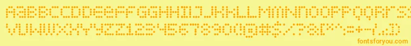 Displdts Font – Orange Fonts on Yellow Background