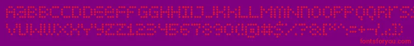 フォントDispldts – 紫の背景に赤い文字