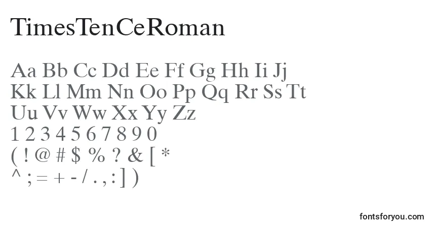 Schriftart TimesTenCeRoman – Alphabet, Zahlen, spezielle Symbole