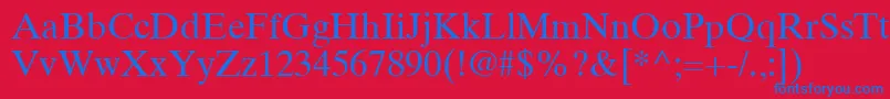 TimesTenCeRoman-fontti – siniset fontit punaisella taustalla