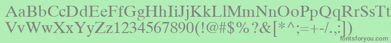 TimesTenCeRoman-Schriftart – Graue Schriften auf grünem Hintergrund