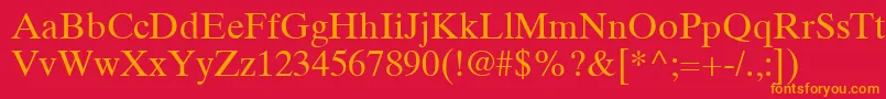 TimesTenCeRoman Font – Orange Fonts on Red Background