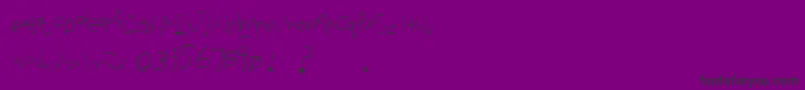 Lacquerhead-Schriftart – Schwarze Schriften auf violettem Hintergrund