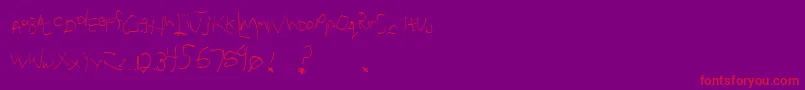 Lacquerhead-Schriftart – Rote Schriften auf violettem Hintergrund