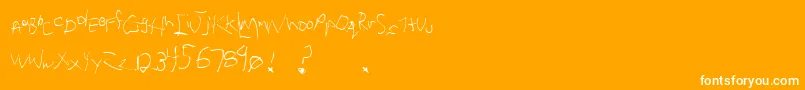 Lacquerhead-Schriftart – Weiße Schriften auf orangefarbenem Hintergrund