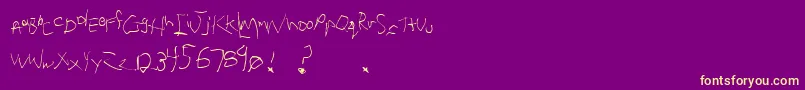 Lacquerhead-Schriftart – Gelbe Schriften auf violettem Hintergrund