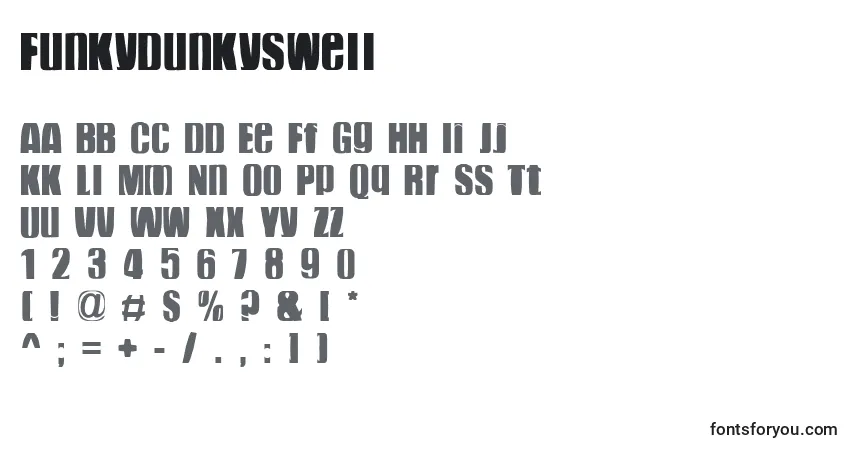 Schriftart FunkyDunkySwell – Alphabet, Zahlen, spezielle Symbole