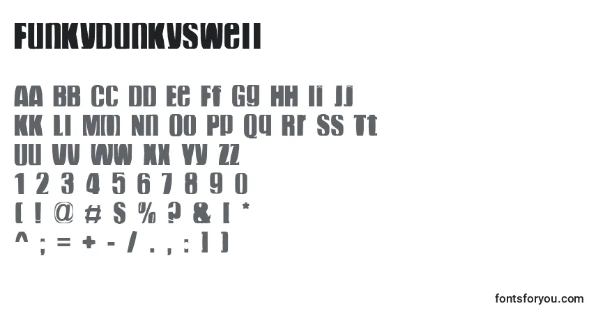 A fonte FunkyDunkySwell – alfabeto, números, caracteres especiais