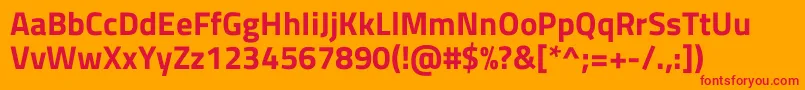 フォントTitilliumwebBold – オレンジの背景に赤い文字