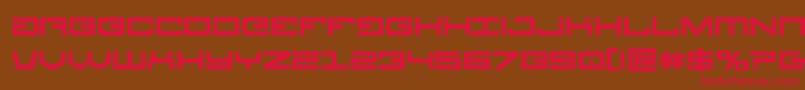 フォントLegionbold – 赤い文字が茶色の背景にあります。