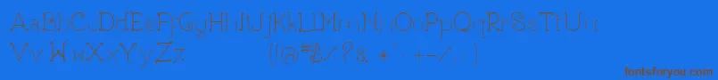 Rose-Schriftart – Braune Schriften auf blauem Hintergrund