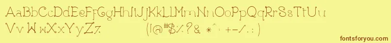 Rose Font – Brown Fonts on Yellow Background