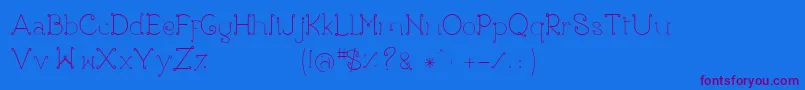 Rose-Schriftart – Violette Schriften auf blauem Hintergrund