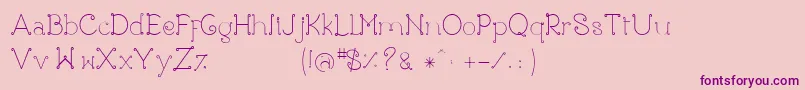 Rose-Schriftart – Violette Schriften auf rosa Hintergrund