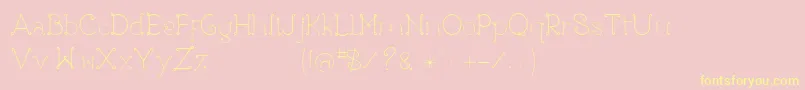 Rose Font – Yellow Fonts on Pink Background