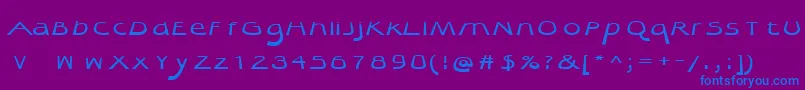 フォントQuibel – 紫色の背景に青い文字