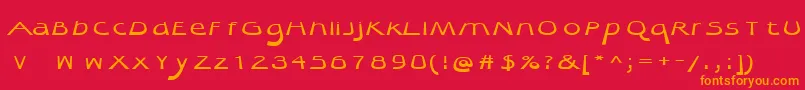 Quibel Font – Orange Fonts on Red Background