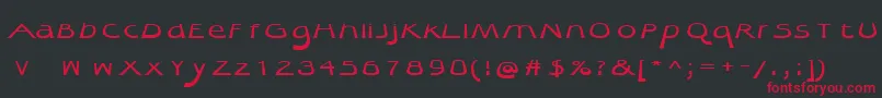 フォントQuibel – 黒い背景に赤い文字