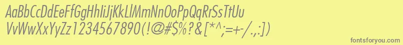 KudosLightCondensedSsiLightCondensedItalic Font – Gray Fonts on Yellow Background