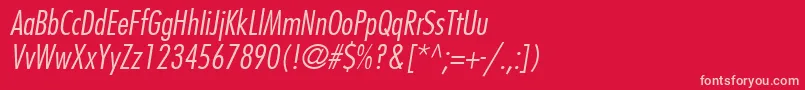 KudosLightCondensedSsiLightCondensedItalic Font – Pink Fonts on Red Background