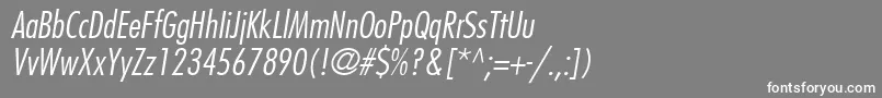 KudosLightCondensedSsiLightCondensedItalic Font – White Fonts on Gray Background