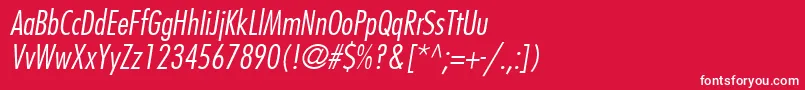 KudosLightCondensedSsiLightCondensedItalic Font – White Fonts on Red Background