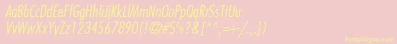KudosLightCondensedSsiLightCondensedItalic Font – Yellow Fonts on Pink Background