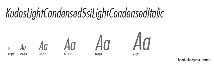 Размеры шрифта KudosLightCondensedSsiLightCondensedItalic