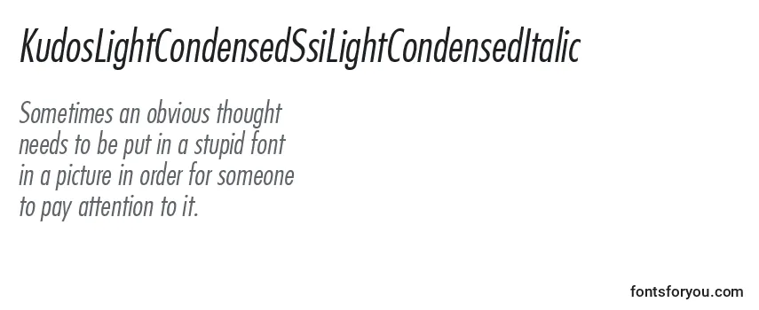 KudosLightCondensedSsiLightCondensedItalic-fontti