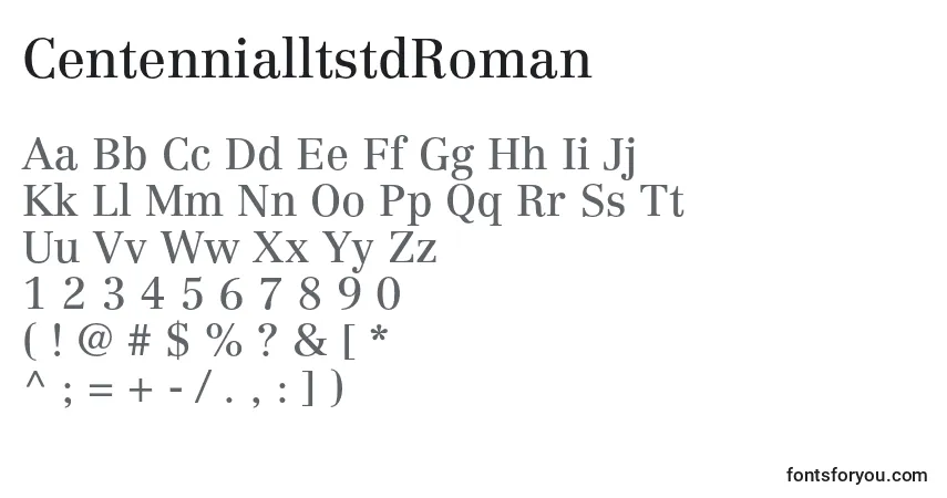 Czcionka CentennialltstdRoman – alfabet, cyfry, specjalne znaki