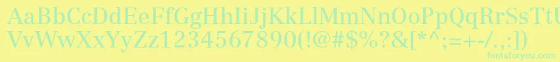 フォントCentennialltstdRoman – 黄色い背景に緑の文字