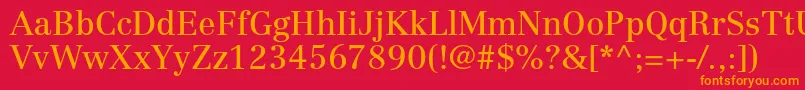 CentennialltstdRoman Font – Orange Fonts on Red Background