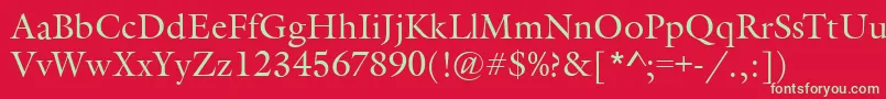 GarethRegular Font – Green Fonts on Red Background