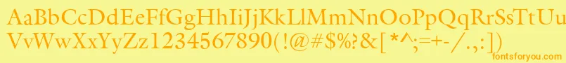 GarethRegular Font – Orange Fonts on Yellow Background