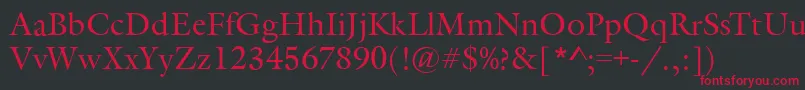 Weitere Informationen zur GarethRegular-Schriftart GarethRegular-Schriftart – Rote Schriften auf schwarzem Hintergrund